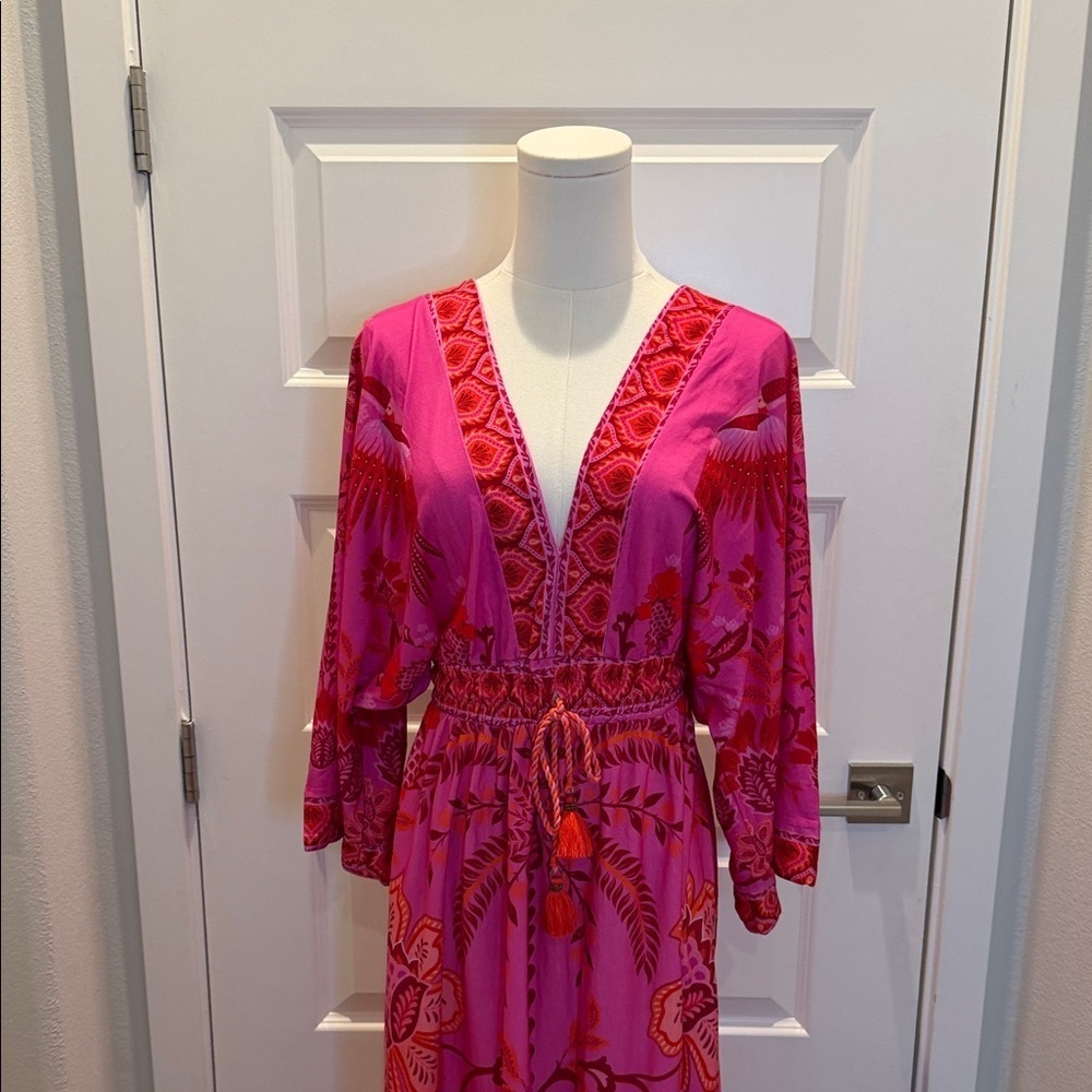 FARM Rio Romance Pink Long Dress Size S - Picture 6 of 10